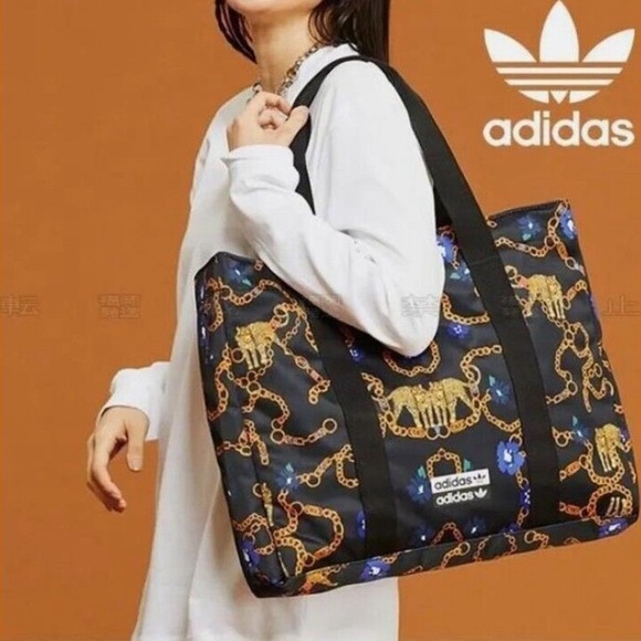 Adidas Women's Shopper Her Studio London Tote Bag Black multicolor Tiger